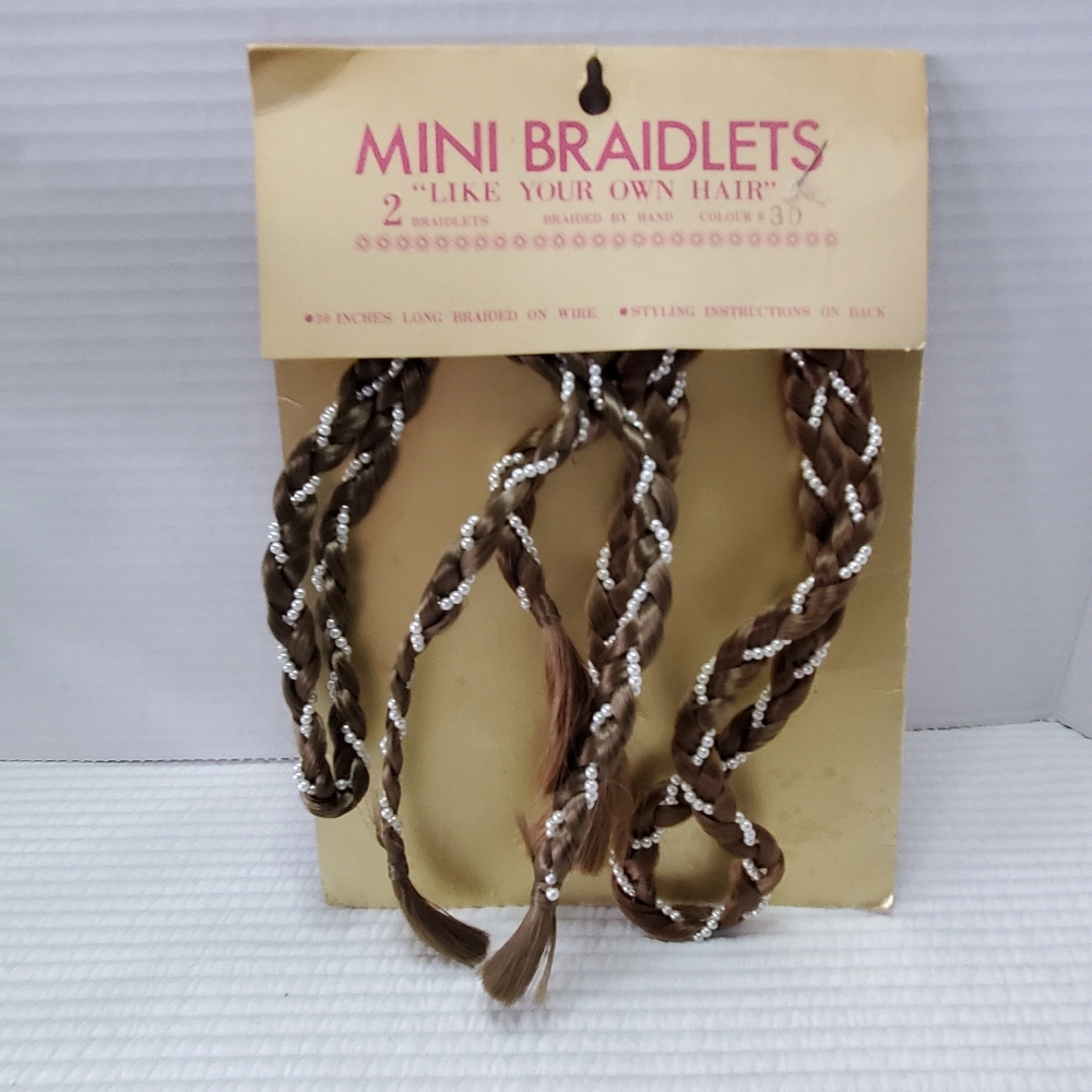 Mini Braidlets 30" Braided On Wire Vintage Brown 30 2 Pack New On Card Pearls